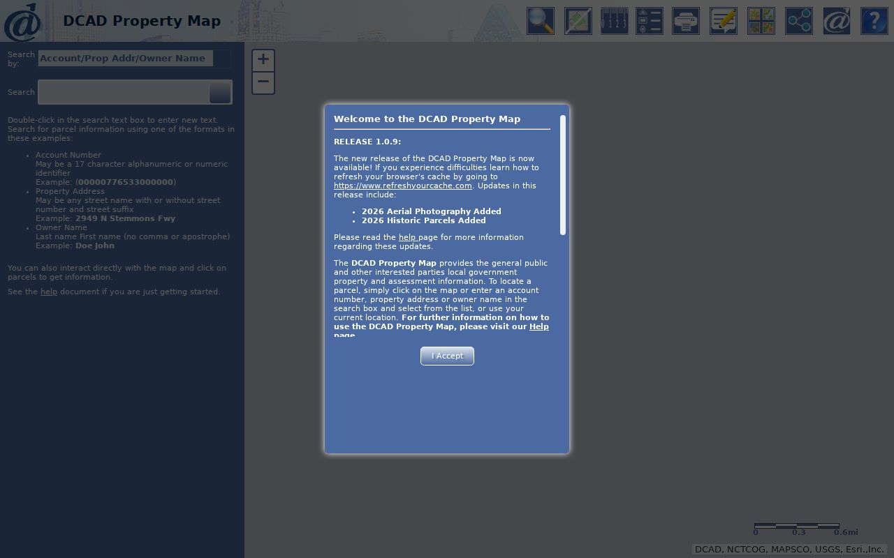 Mesquite ZIP code directory DCAD parcel map