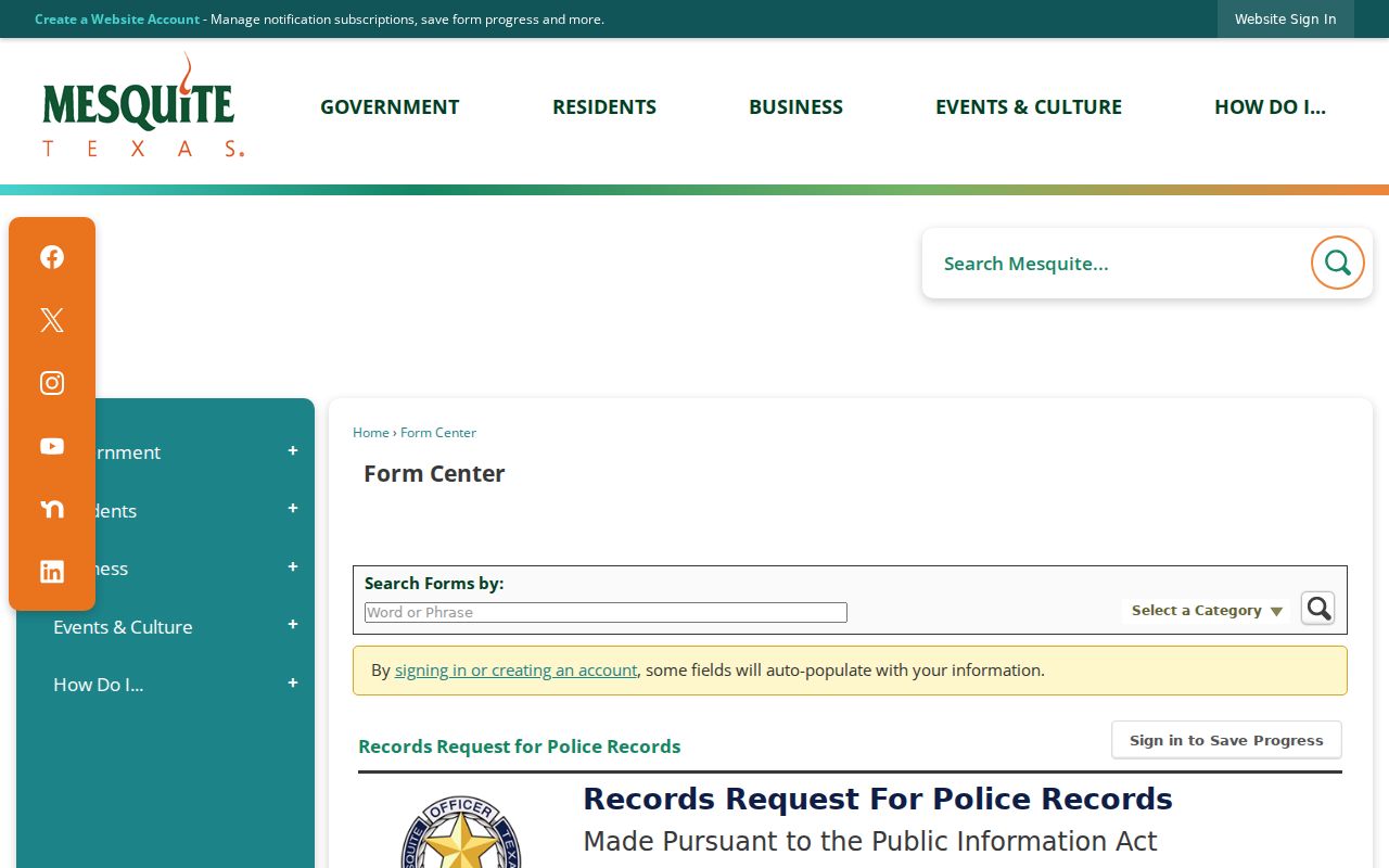 Mesquite residents directory public records request form